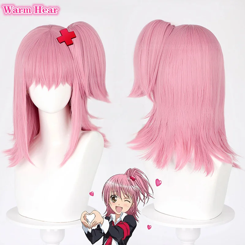 Hinamori Amu Synthetic Wig Anime Stylized Pink Cosplay Wig With Hairpin Heat Resistant Hair Halloween Party Women Wigs + Wig Cap