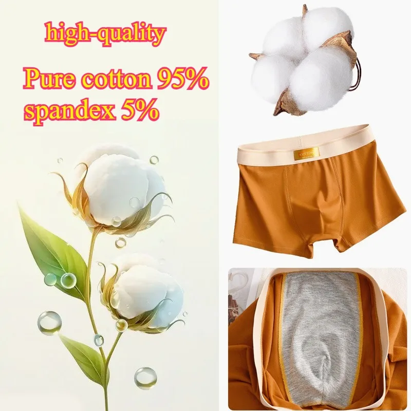 pure cotton Men Underwear Cotton BoxerShorts Hombre Panties Man Breathable Underpants Sexy Sports Comfort Male Boxers Large Size - Image 3