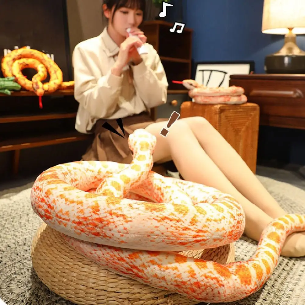 Pluszowa zabawka w kształcie pitona o długości 160 cm, miękka, kreskówkowa, długa pluszowa zabawka w kształcie węża, kreatywna, realistyczna maskotka, prezent urodzinowy.