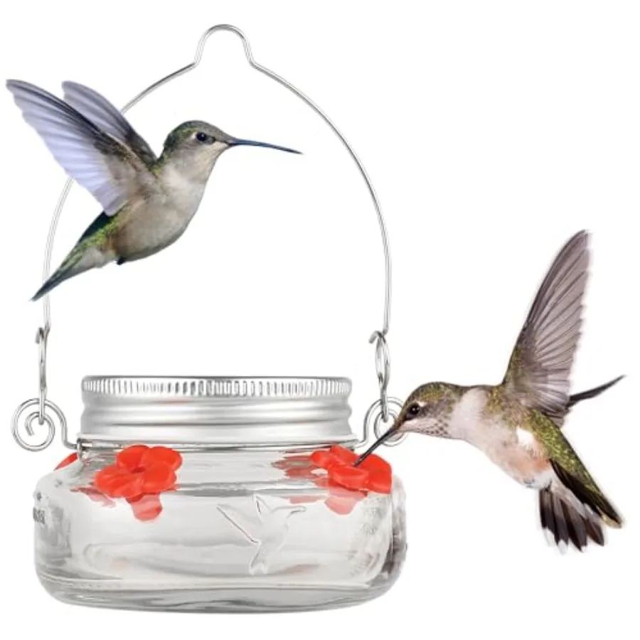 

6 Mason Jar Hummingbird Feeders 6 oz.6
