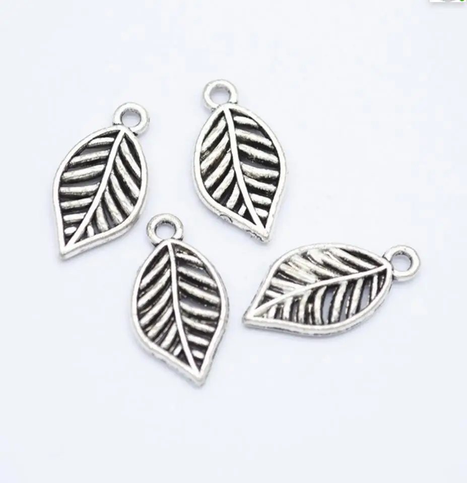 

100pcs New Product small leaves Charms Necklace Pendant Bracelet Jewelry Making Handmade Crafts diy Supplies 20*10mm F0064