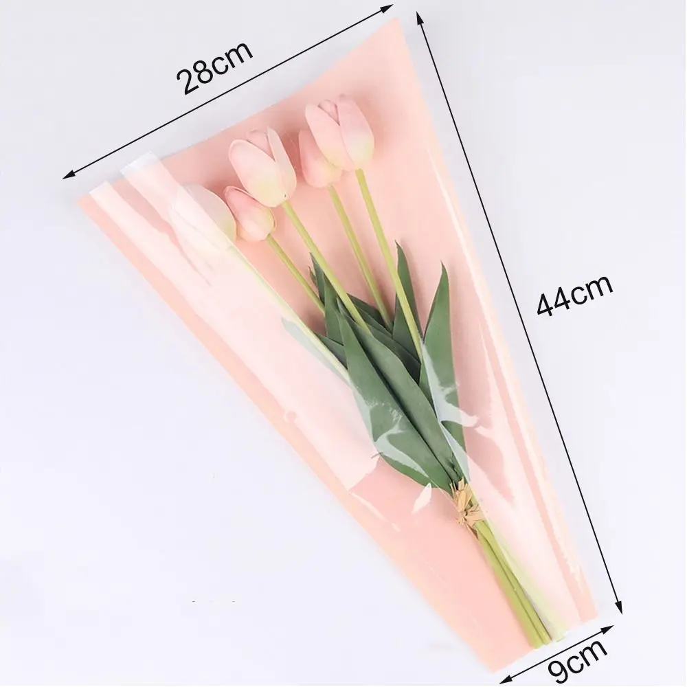 20/30PCS Wrapping Sleeve Rose Packing Sleeve Bag Transparent Single Rose Bouquet Packing Bag Plastic Flower Packaging Bag