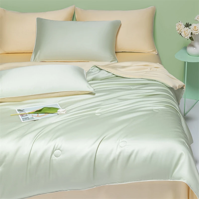 لحاف صيفي رائع لعام 2026 مغسول بالماء من الحرير الجليدي تبريد مزدوج الجوانب، بطانية رقيقة لتكييف الهواء البارد، لحاف سرير فاخر