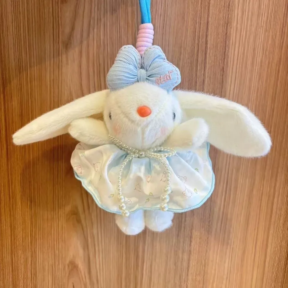 Pendentif lapin doux et élégant, 19cm, porte-clés de dessin animé, mignon, remplissage en coton PP, porte-clés de voiture, cadeau pour filles