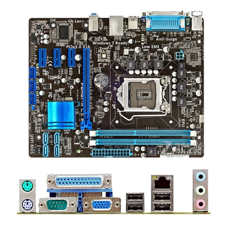 

Материнская плата Intel H61 P8H61-M LX PLUS, б/у оригинальная материнская плата LGA1155 LGA 1155 DDR3 16 ГБ USB2.0 SATA2 для настольного компьютера