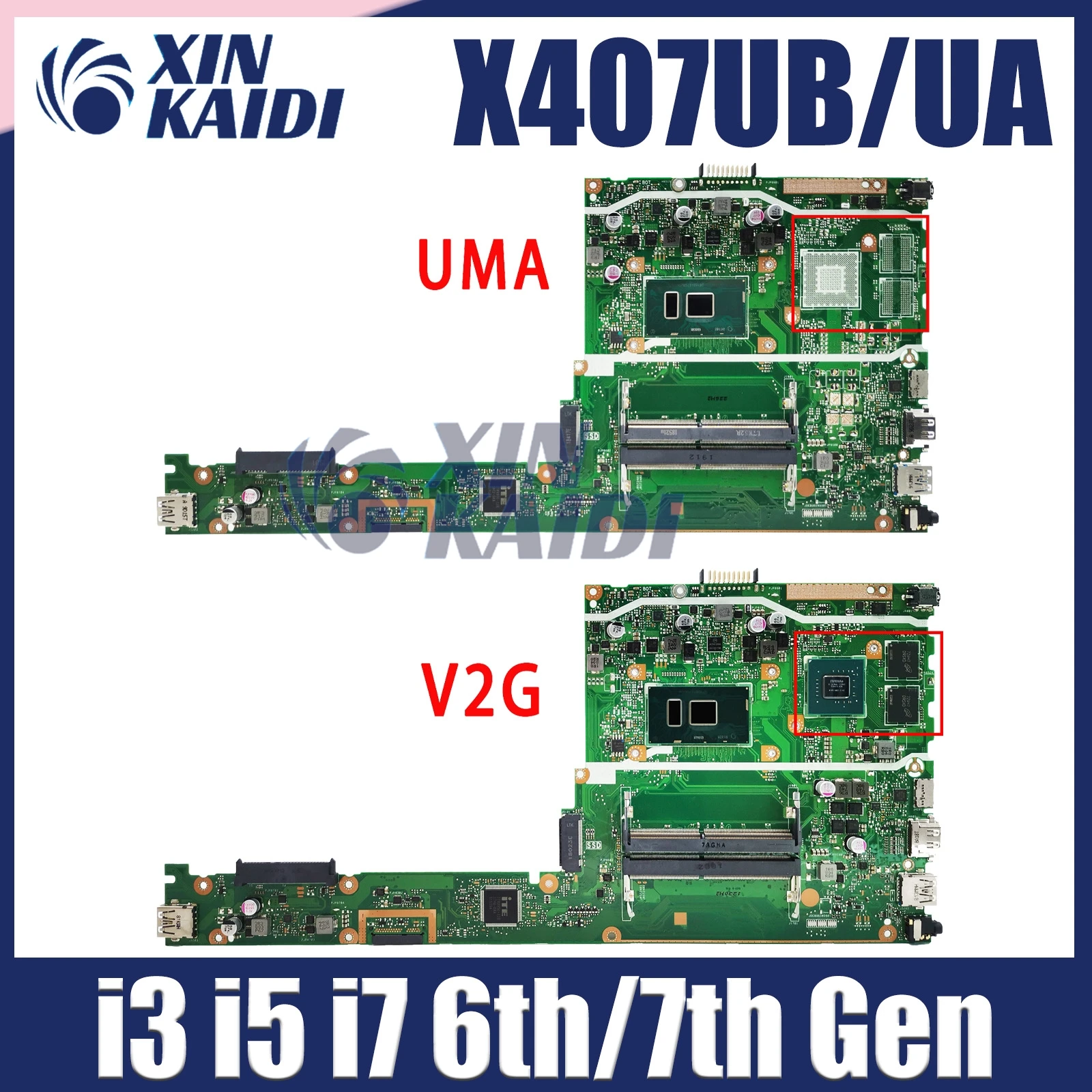 

X407UB Mainboard FOR ASUS X407 X407M X407UBF X407UA A407 Laptop Motherboard With I3-I5-I7-6th 7th Gen CPU 100% Working