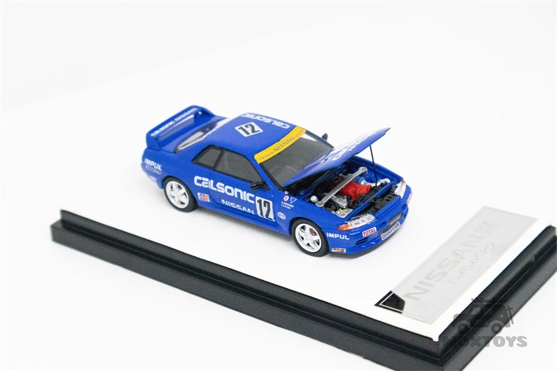 時間マイクロ1:64 nissan gtr r32 calsonic青ダイキャストモデルカー