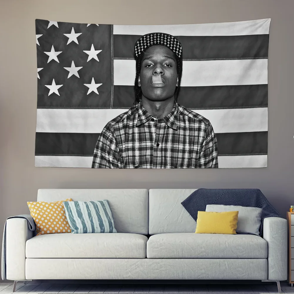 Rapper A-Asap R-Rocky Testing Tapestry Background Hanging Cloth Bedroom Room Decor Aesthetic Tapestry Wall Party