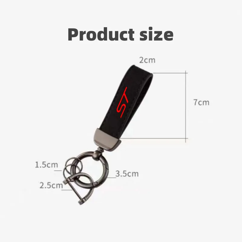 Sports High Quality Leather Keychain 4S custom gift Key Rings with Stline Letter For ford st LINE stline logo Car keychain