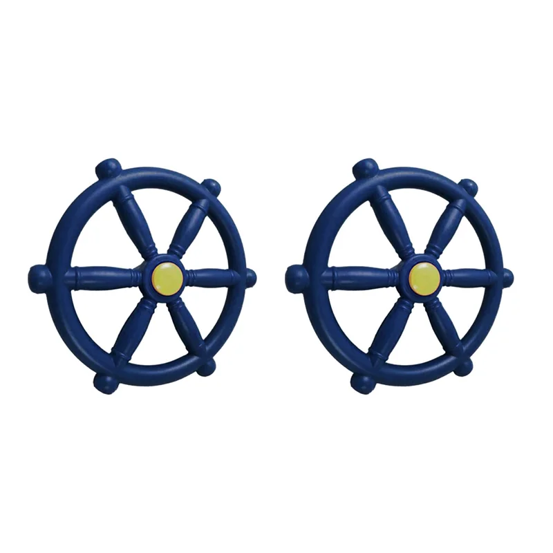 

ABXE-2X Kids Playground Steering Wheel, Swingset Steering Wheel Attachment,Pirate Ship Wheel For Jungle Gym Or Swing Set Blue