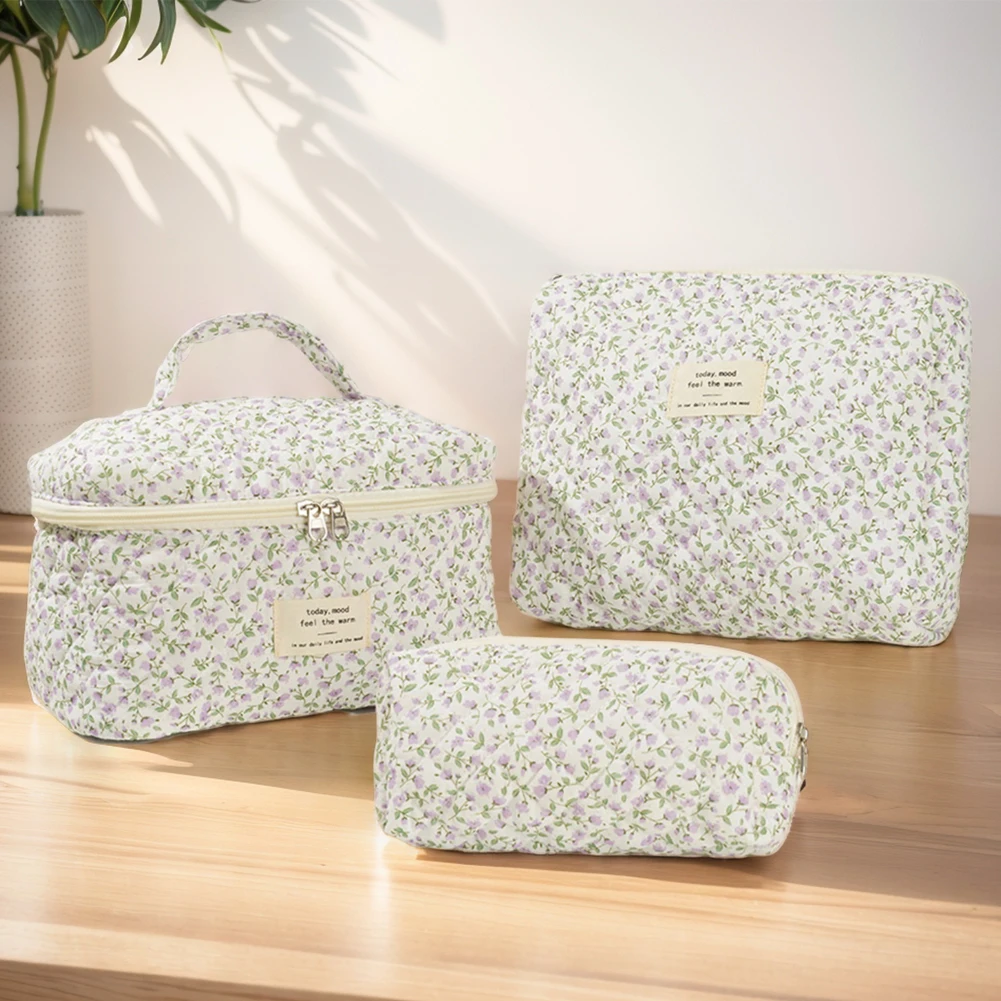 

Женская стеганая косметичка, сумка для хранения косметики, эстетичная косметичка большой вместимости с клатчем и пеналом, милая сумка для туалетных принадлежностей