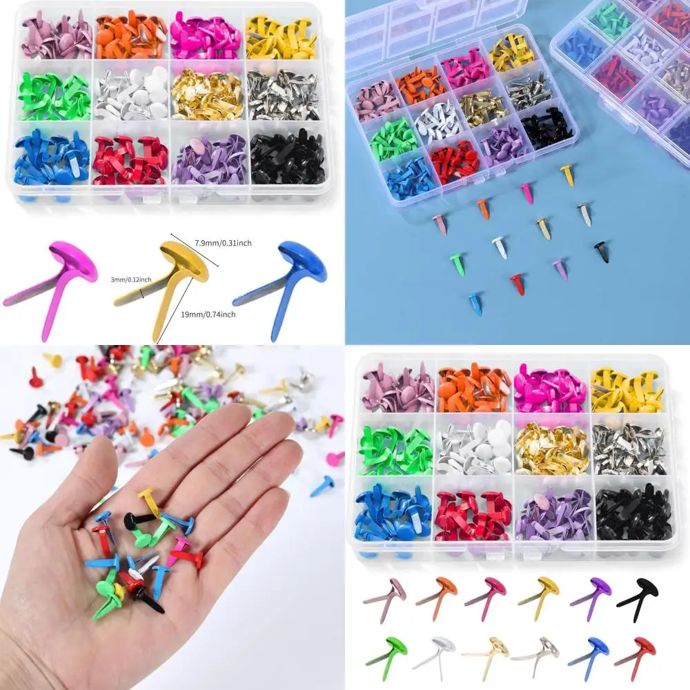 

180pcs Brads or Paper Crats，12 ColBrads Paper asteners Metal Paper asteners Mini Brads or DIY Crats Projects Scrapbooking Split