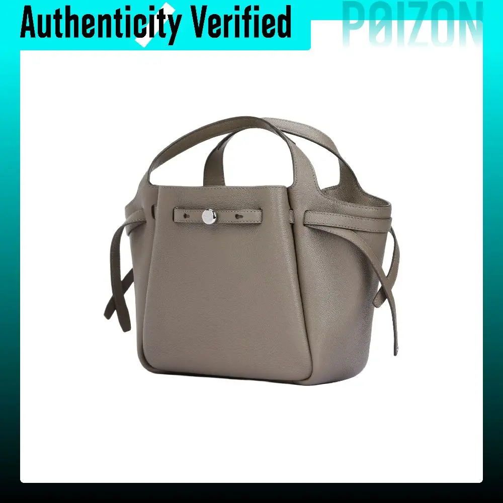 TORY BURCH Romy Litchi Grain Leather Handbag Small Women's Khaki 164866-253