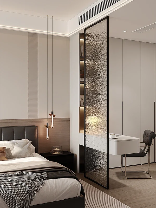 Changhong glass partition new modern minimalist light luxury living room screen partition bedroom dresser partition