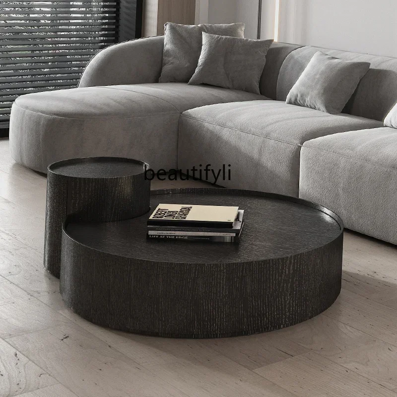 

FH color coffee table Japanese style wabi-sabi wind minimalist modern small apartment design sense round coffee table
