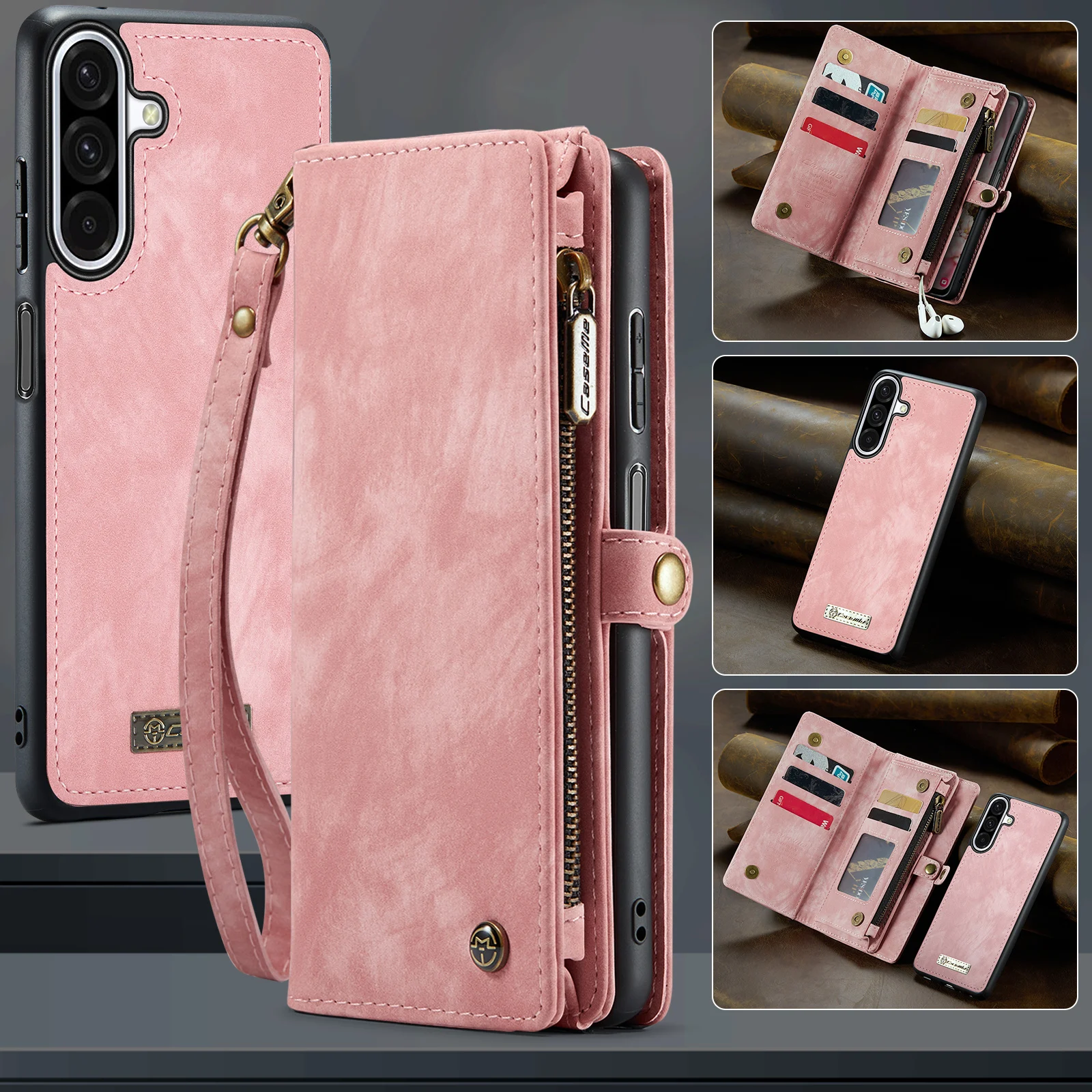 

A17, CaseMe-008 Flip Book Style 2 in 1 Luxury Leather Case For Samsung Galaxy A17 , Flip Wallet Card Stand Cover Protector Skins