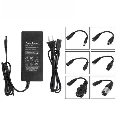 Imagen 1 del producto Cargador de batería Universal para patinete eléctrico, 42V, 2A, con 6 Cables adaptadores, para Xiaomi M365 Pro 1s, Ninebot ES1 ES2 ES4
