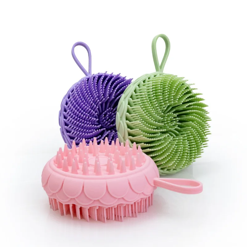 Silicone Body Scrubber Bath Shower Sponge Dry Bath Brush for Body Massager Bast Exfoliating Silicone Bathing Scrubber Body Brush