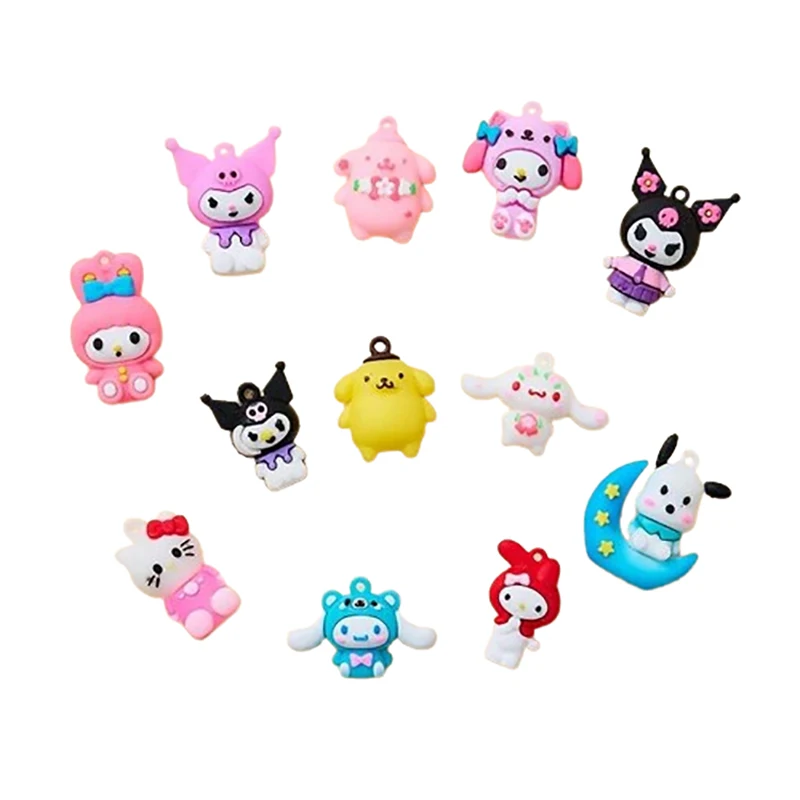 Bonito adesivo macio Sanrio série chaveiro para crianças, pingente de desenhos animados, mochila, decoração do carro, acessórios do saco, presente, Dong Dong Le, 1 caixa