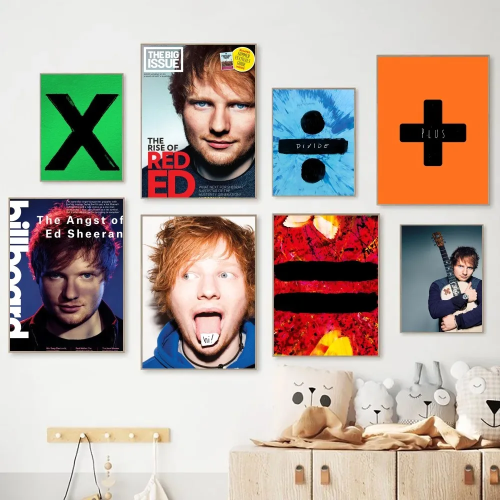 E-Ed Sheeran Shape of You  Poster Fancy Wall Sticker for Living Room Bar Vintage Decorative Painting Middle