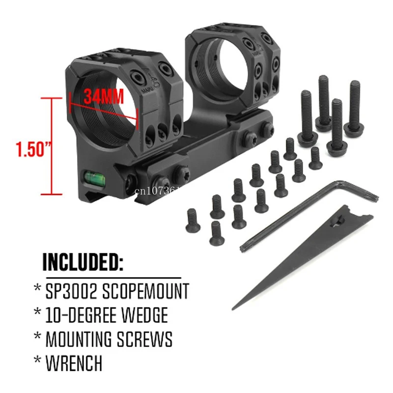 Tactical SP-3002 SP-4002 Solid Mount 30/34mm 0MIL 0MOA 1.50/1.93 inch Height Scope Mount with Surfaces for Scope Accessories