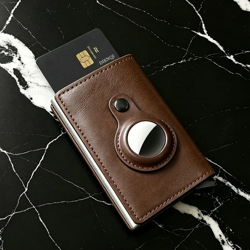 AirTag Kreditkartenhalter RFID-Blockierende Geldbörse für Männer und Frauen Dreifach Gefaltete Brieftaschen Geldbeutel Kurze Geldbörsen Smart Wallets für Apple Air Tag