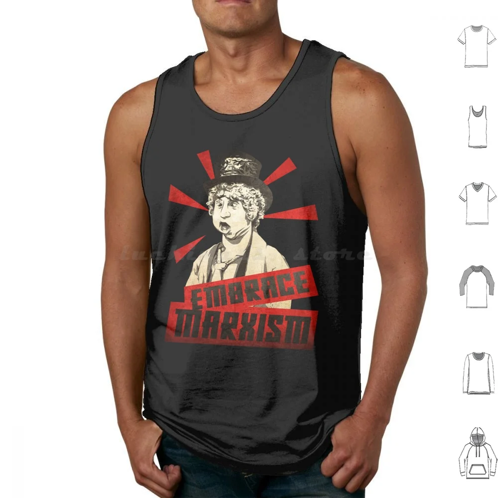 Harpo-Embrace Marxism Tank Tops Vest Sleeveless Marx Marx Bros Marx Brothers Harpo Groucho Harpo Marx Marxist Marxism