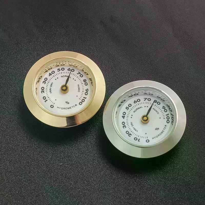 1Pcs Cigar Tobacco Humidity Gauge Tool & Glass Lens 28mm Hygrometer Moisture Meter For Humidors Humidity Sensitive Gauge