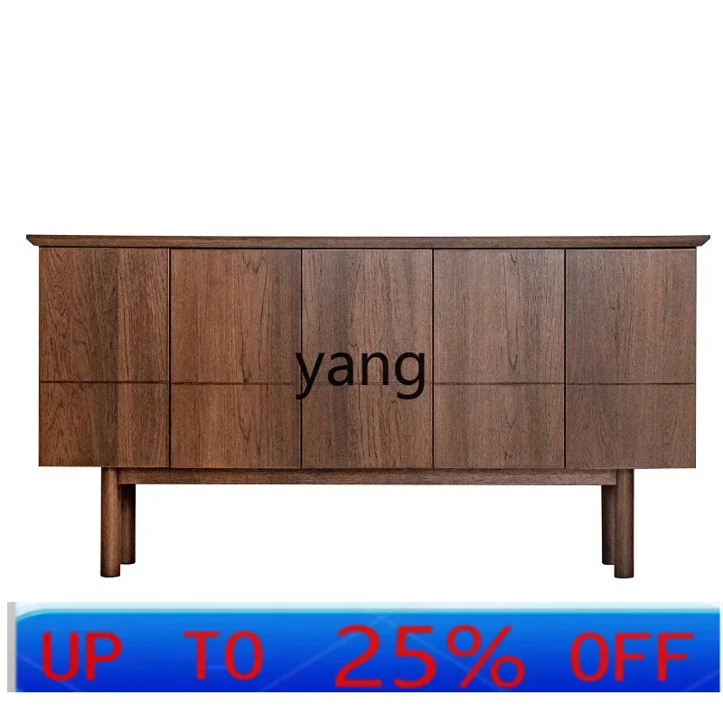 LMMteak solid wood porch cabinet, Nordic wabi sabi retro style designer medieval dining side cabinet