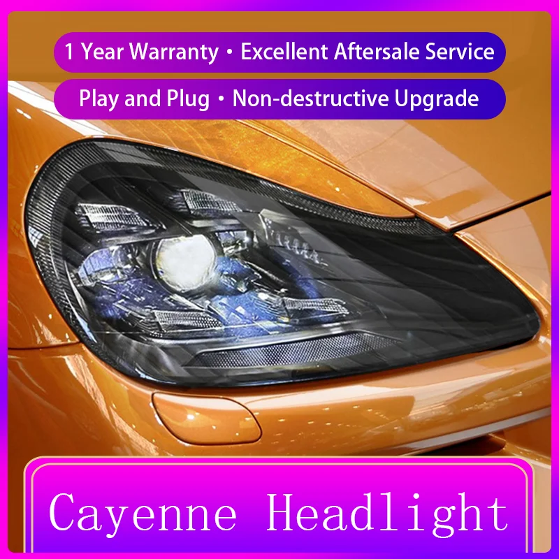 Vehicles Accessories For Porsche Cayenne 2007-2010 Front Light DRL Head Lamp Car Turn Signal Upgrade LED Headlight Lens Auto