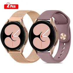 2Pcs Strap For Samsung Galaxy Watch 3 41mm 5 4 6 40mm 44mm/5 Pro 45mm Band For Galaxy Watch 4 6 classic 43mm/Active 2 Bracelet