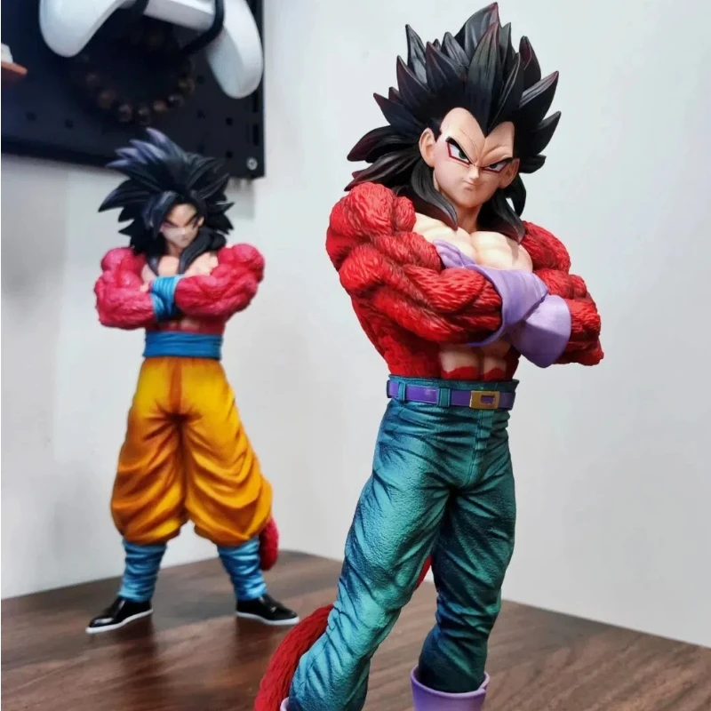 Dragon Ball 32 cm Super 4 Goku Vegeta JT Actionfiguren GK Kit Boxed Double Headed Statue Modell Desktop Ornament Anime Spielzeug Geschenk