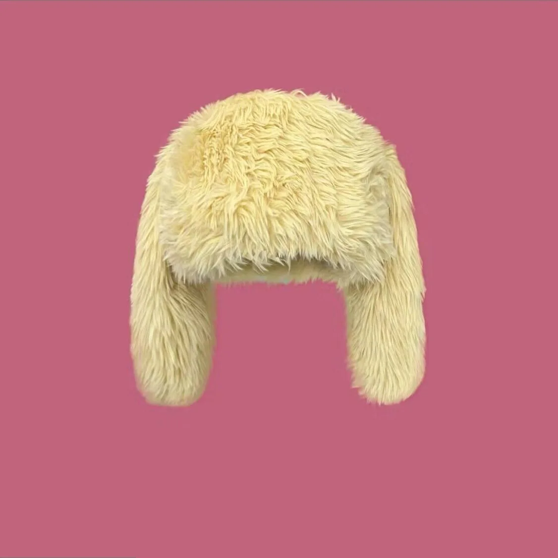 Y2k Kaninchen Ohren Plüsch Hüte Nette Mädchen Winter Beanie Pullover Kappe Frauen Lolita Verdickt Warme Lustige Party Fotografie Fleece Hüte – Detail 4