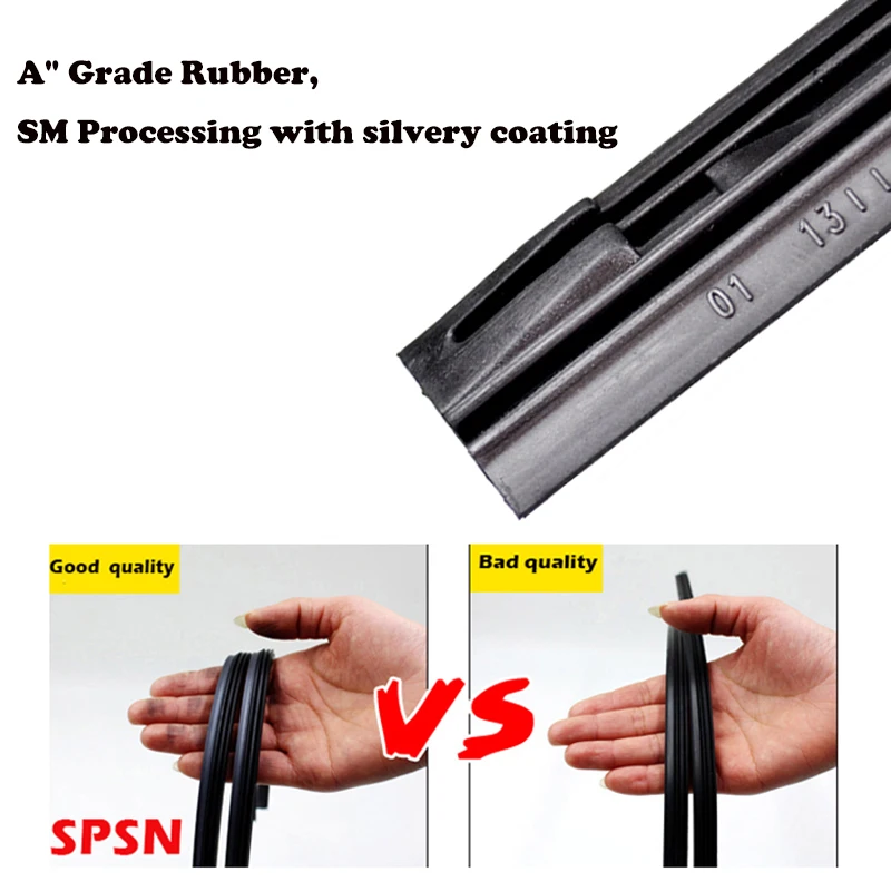2PCS Rubber Refills For Front Windshield Hybrid Wiper Blade 14\