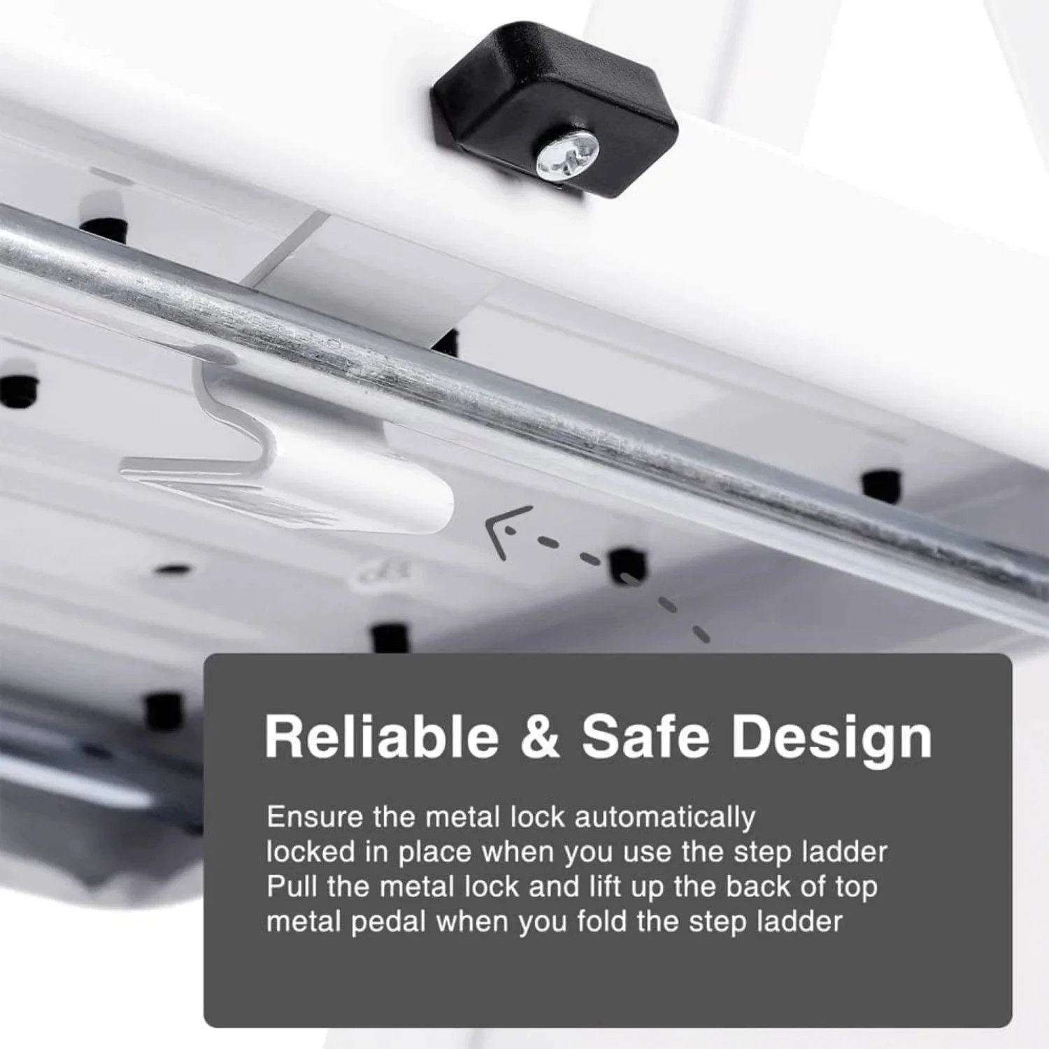 BRIEFNESS 4-stopniowa składana drabina z antypoślizgowymi pedałami - lekki składany stołek do kuchni, domu, garażu Przenośna drabina