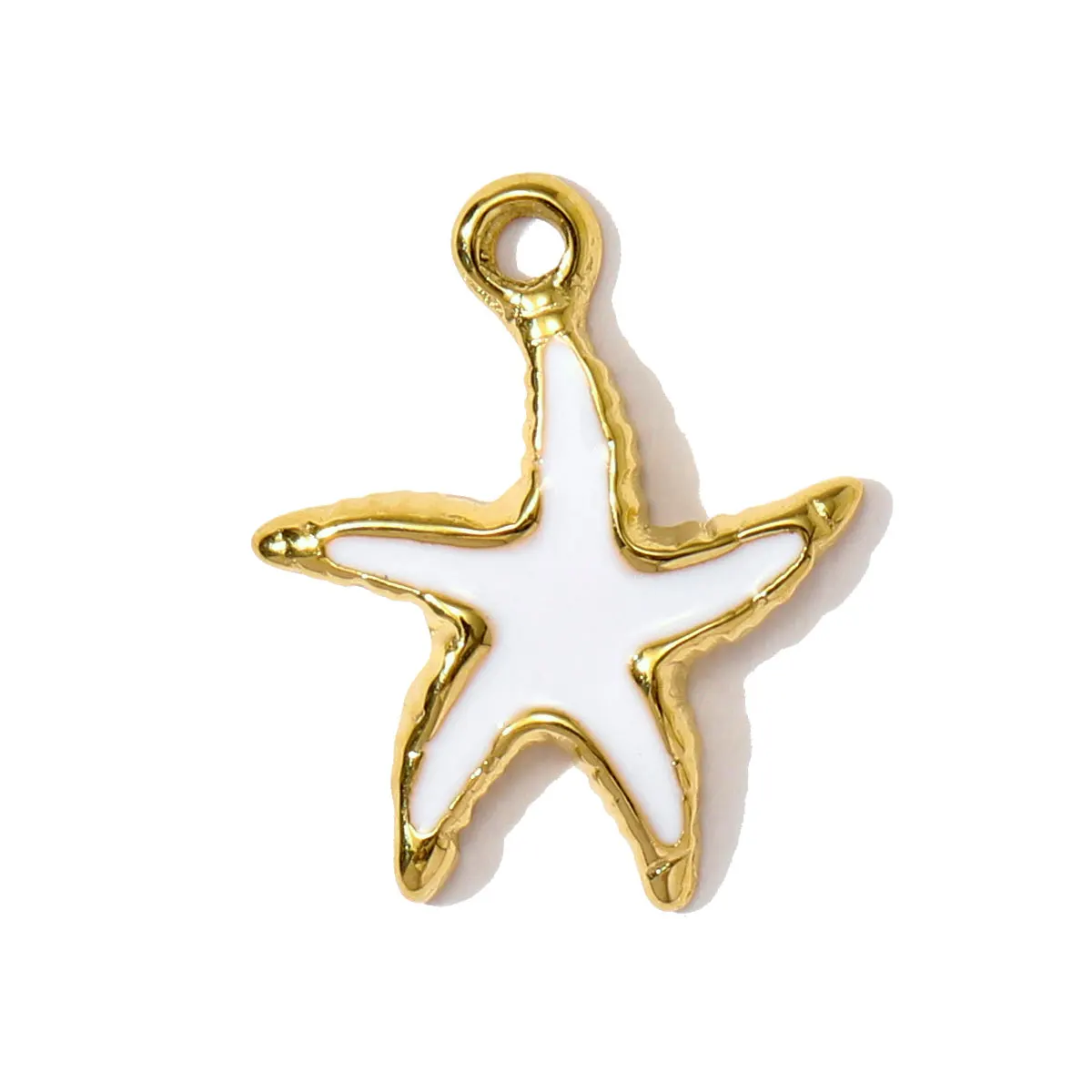 3Pcs/Lot Stainless Steel Shell Starfish Fish Charms Enamel Pendants For DIY Making Earring Necklace Jewelry Accessory Wholesale