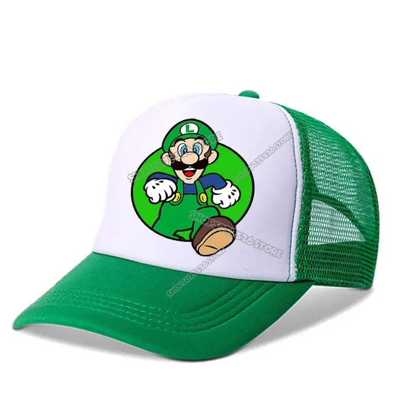 Super Marios Bros Baseball Cap Peach Princess Girl Caps Kids Anime Peak Cap Boy Mesh Cap Cartoon Sunhat Men Women Lover Dad Hat