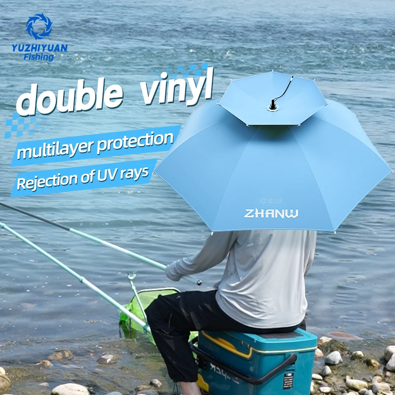 YUZHIYUAN 1PC Fishing Hat Folding Umbrella Hat Large Sunshade Area Multi Functional Suit for Outdoor Hiking Fishing Camping