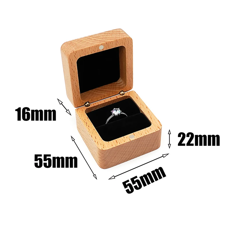 Wood Wedding Ring Gift Boxes Bags Case Packaging for Jewelry Ring Necklace Holder Organizer Box