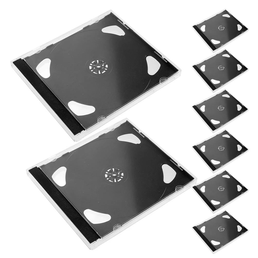 

8pcs Cases Square Transparent Disc Holders Dvd Case Storage Cd Case Holder Organizer Boxes for DVDs Games Music PC Drivers