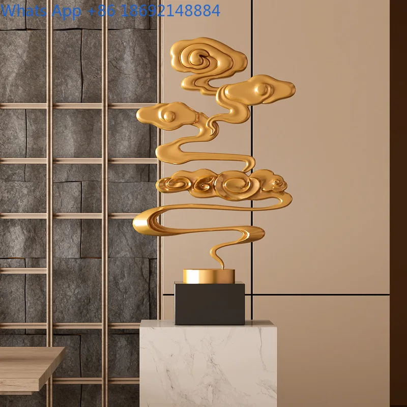 Cloud Pattern Sculpture Decorative Floor Standing Ornament for Home Office Hotel Living Room