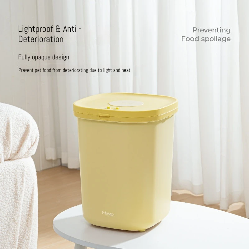 Mango Negative Pressure Airtight Pet Food Storage Bucket Moisture Proof Antioxidation Light Blocking For Cat Food Dog Food