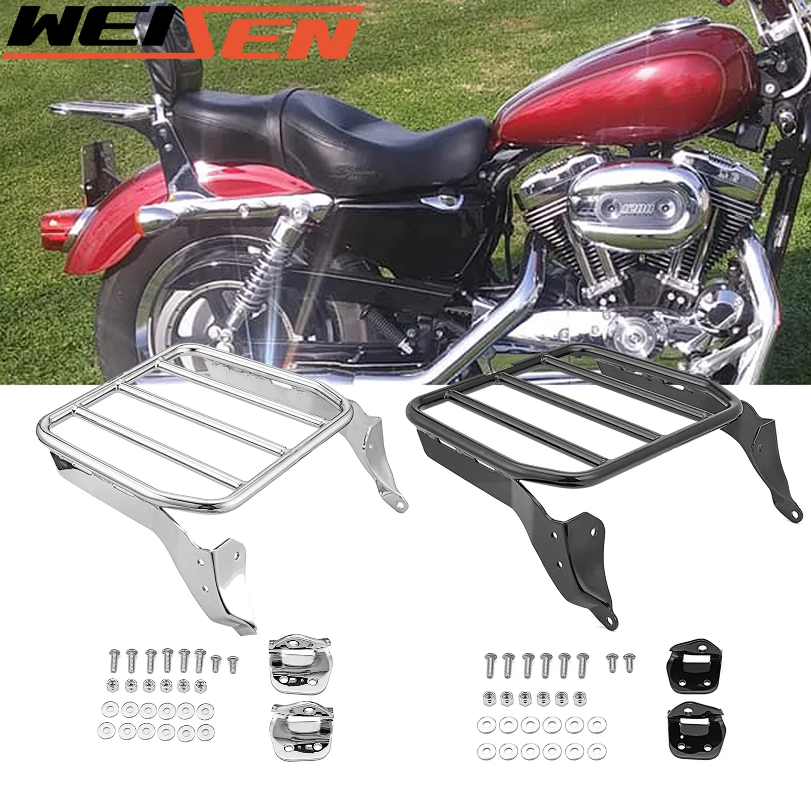 

For Harley 2018-2024 Softail Fat Bob FLSB FXFB FXFBS FXLR FXLRS Low Rider Steel Tube Detach Sissy Bar Sport Luggage Rack