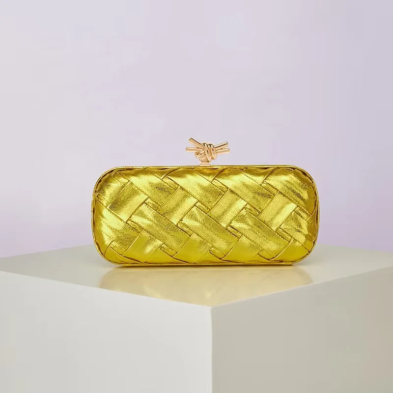 Immagine 6: Borsa a Mano Geometrica Intrecciata da Donna 2026, Versatile e Alla Moda, Pochette da Sera con Tracolla Singola