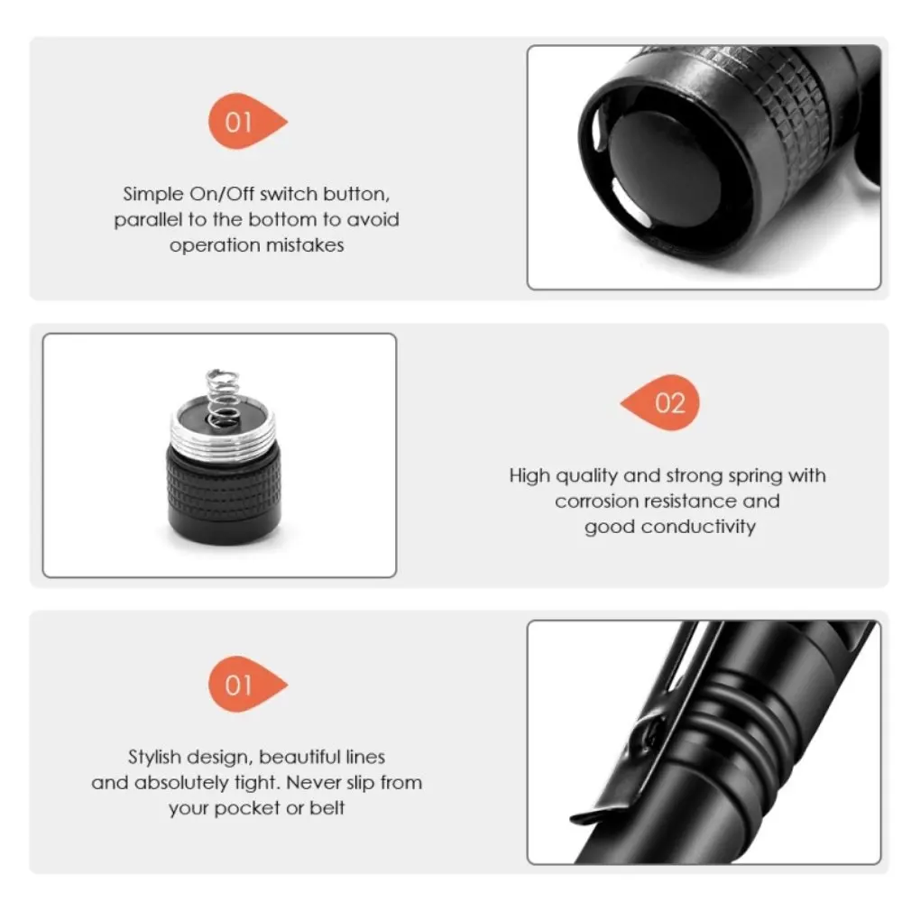 Flashlight Ultra Bright LED T6 Lamp Beads Waterproof Torch Zoomable 5 Lighting Modes Multi-function USB Searchlight Household