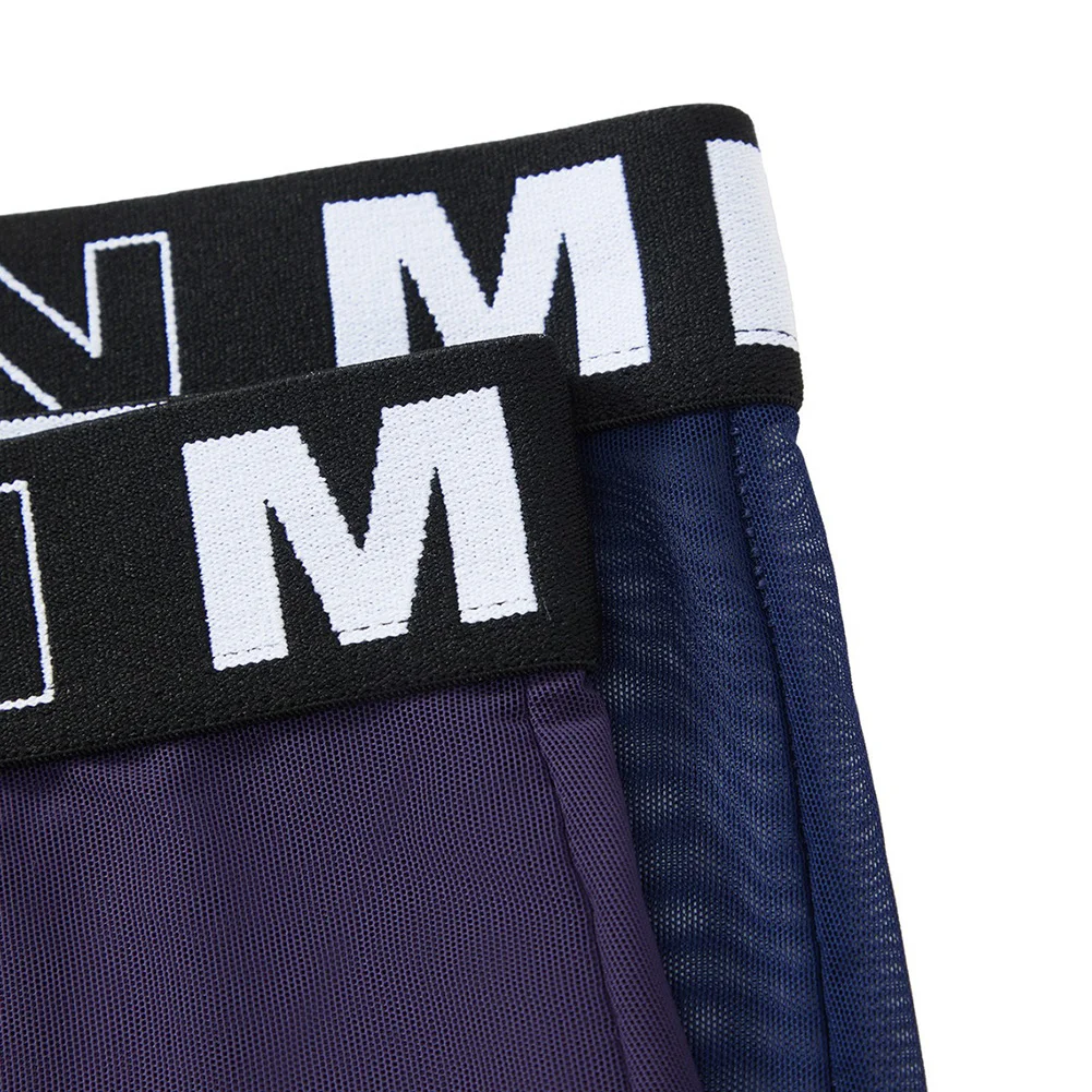 Men Mesh Smooth Boxer Shorts Underwear For Man Transparent Bikini Sissy U Convex Trunks Soft Underpants Calcinha Men's Clothing