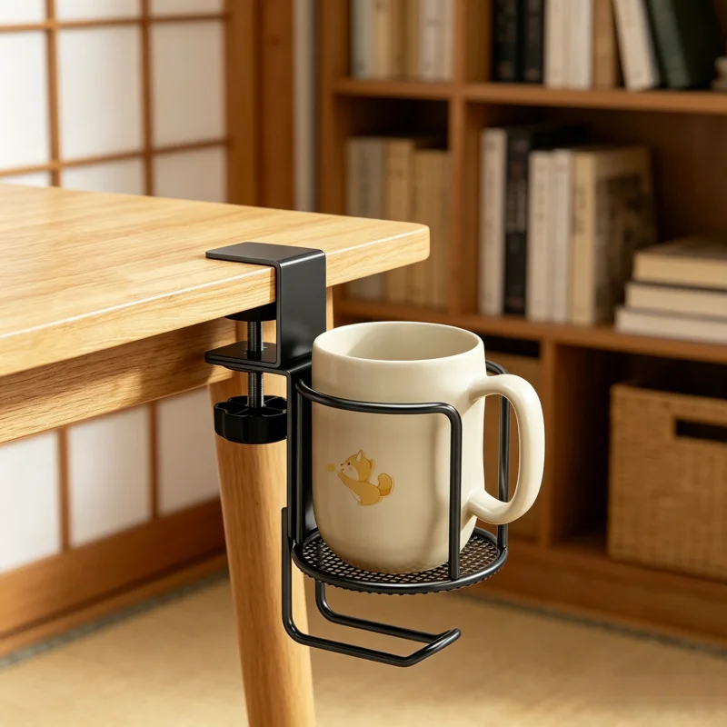 

Усовершенствованный держатель для стаканов 2-в-1 для стола, с поворотным на 360 градусов кронштейном, без сверления, регулируемый, для края стола, с защитой от падения