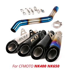 For CFMOTO 400NK 650NK 650MT 51mm Motorcycle Exhaust System Muffler Tail Pipe Mid Header Connect Link Stainless Steel Slip On