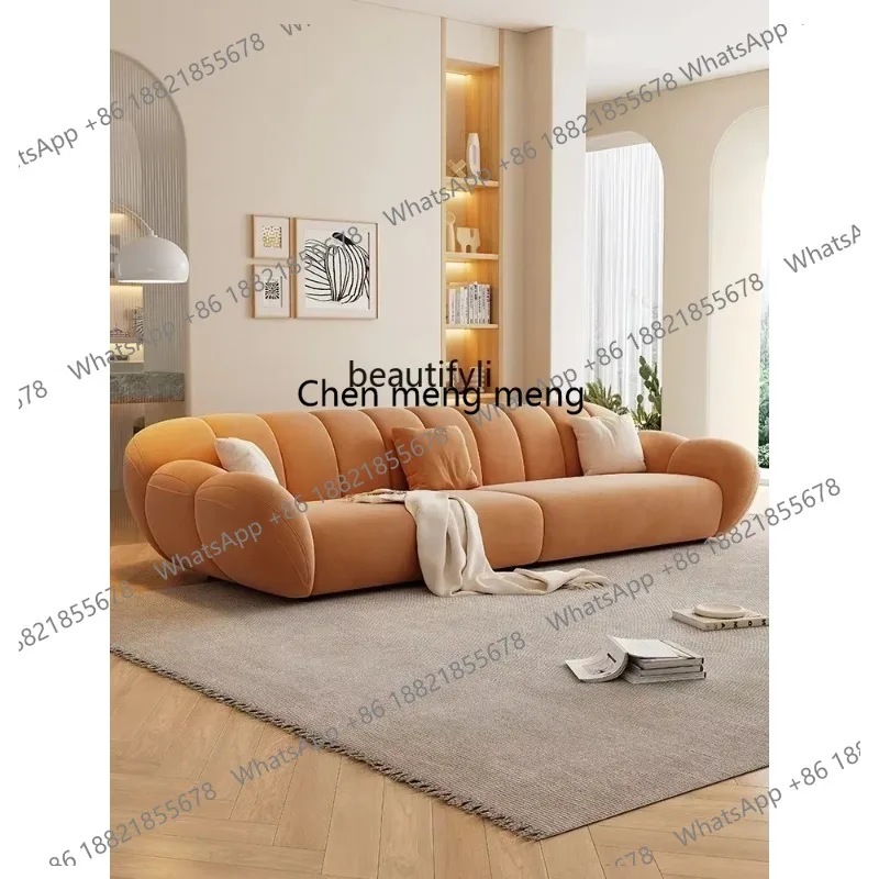 Nordic Cream Style Skin-Friendly Cat Fleece Fabric Sofa Designer New Modern & Minimalism Large and Small Apartment Type Sofa