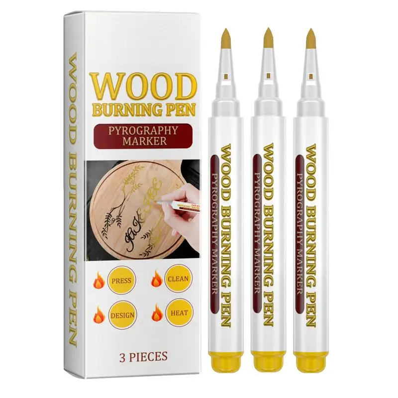 Woodworking Burning Pen Wood Scorch Burning Marker Pen Multi-Functional Wood Working Tool for Basswood Birch Poplar and Walnut